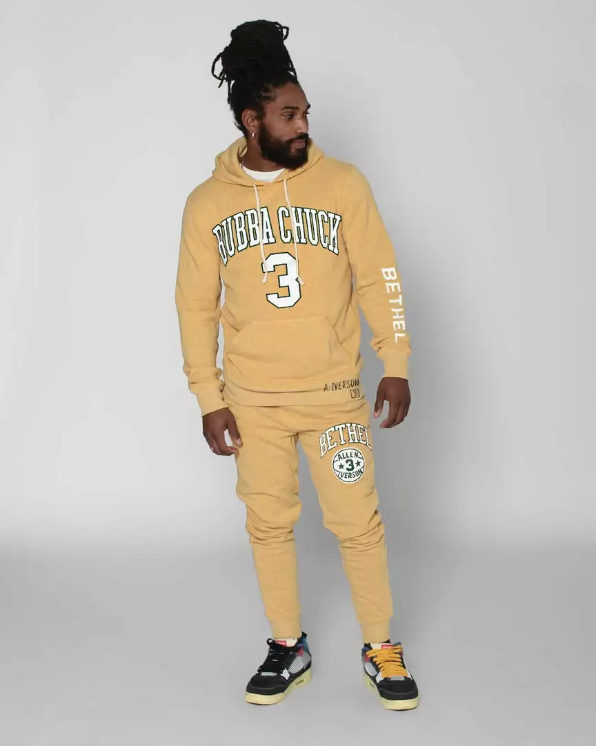Allen Iverson AI Bubba Chuck Gold Sweatpants SPORT AND ICON 5 Allen Iverson AI Bubba Chuck Gold Sweatpants SPORT AND ICON