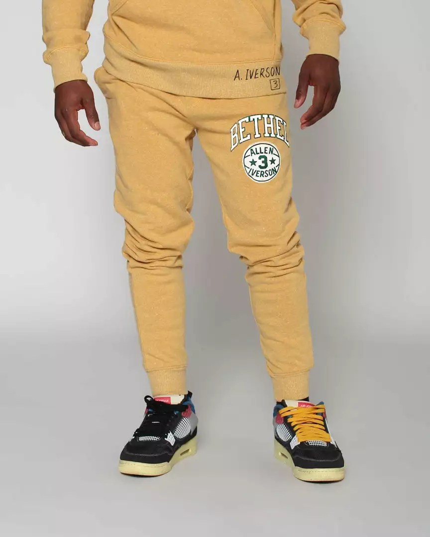 Allen Iverson AI Bubba Chuck Gold Sweatpants SPORT AND ICON 3 Allen Iverson AI Bubba Chuck Gold Sweatpants SPORT AND ICON