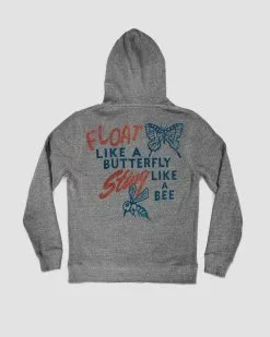 Muhammad Ali Ali Float Quote Grey Pullover Hoody
