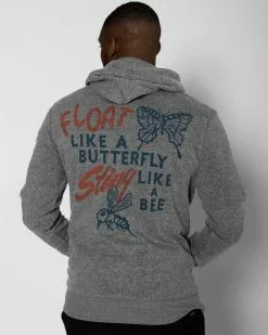 Muhammad Ali Ali Float Quote Grey Pullover Hoody