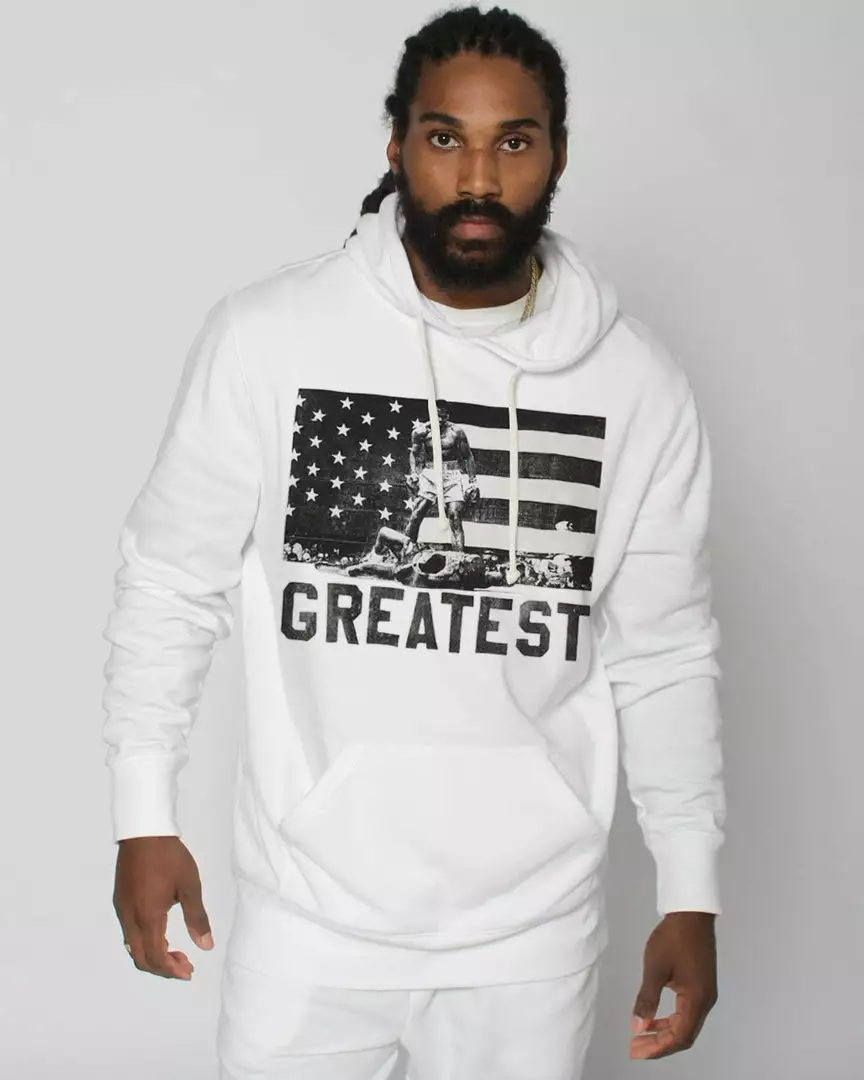 Muhammad Ali SPORT AND ICON Ali Victory Ivory Pullover Hoody 3 Muhammad Ali SPORT AND ICON Ali Victory Ivory Pullover Hoody