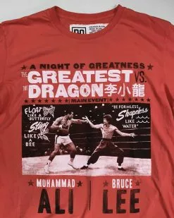 Muhammad Ali / Bruce Lee SPORT AND ICON Ali Vs Lee - Night Of Greatness Red Tee