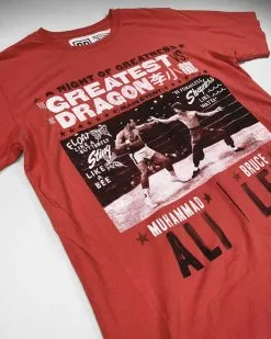 Muhammad Ali / Bruce Lee SPORT AND ICON Ali Vs Lee - Night Of Greatness Red Tee