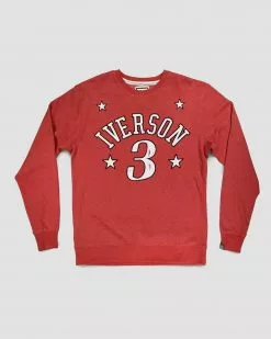 Allen Iverson #3 Red Sweatshirt SPORT AND ICON 20 Allen Iverson #3 Red Sweatshirt SPORT AND ICON