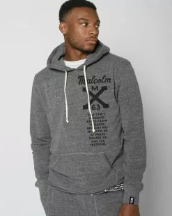 SPORT AND ICON BHT - Malcolm X Freedom Grey Pullover Hoody