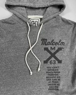 SPORT AND ICON BHT - Malcolm X Freedom Grey Pullover Hoody