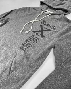 SPORT AND ICON BHT - Malcolm X Freedom Grey Pullover Hoody