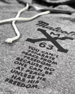 SPORT AND ICON BHT - Malcolm X Freedom Grey Pullover Hoody