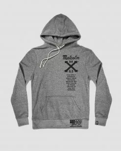 SPORT AND ICON BHT - Malcolm X Freedom Grey Pullover Hoody
