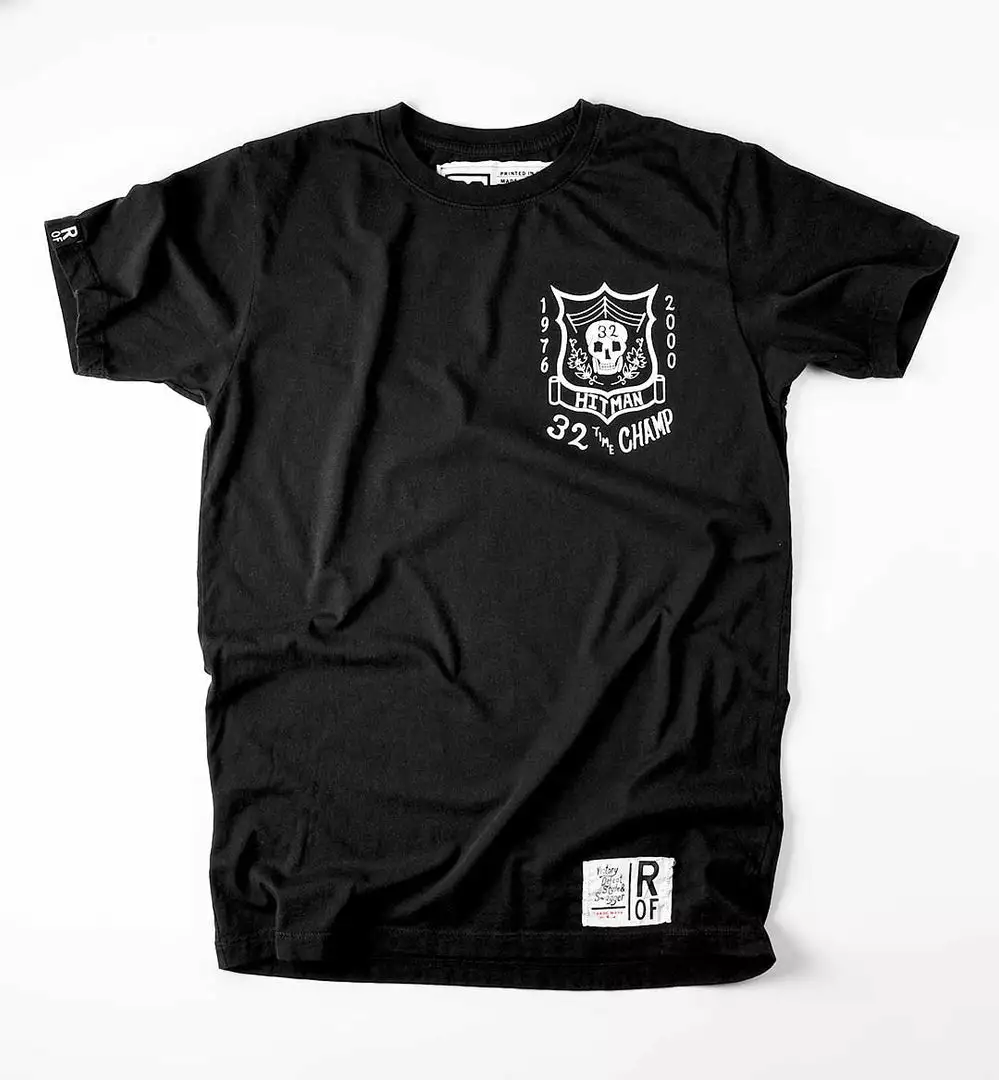 NEW ARRIVALS Bret Hart 32 Time Champ Black Tee 10 NEW ARRIVALS Bret Hart 32 Time Champ Black Tee