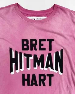 Bret Hart SPORT AND ICON Bret Hitman Hart Pink Tee