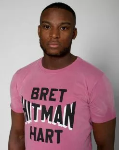 Bret Hart SPORT AND ICON Bret Hitman Hart Pink Tee