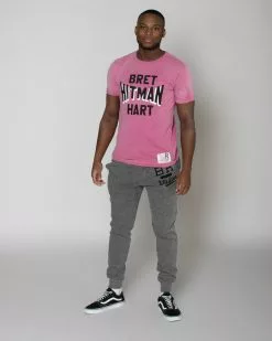 Bret Hart SPORT AND ICON Bret Hitman Hart Pink Tee