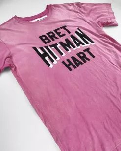 Bret Hart SPORT AND ICON Bret Hitman Hart Pink Tee