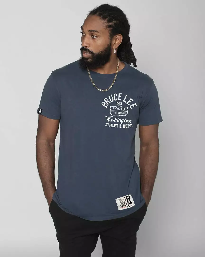 SPORT AND ICON Bruce Lee Athletic Dept. Navy Tee 3 SPORT AND ICON Bruce Lee Athletic Dept. Navy Tee