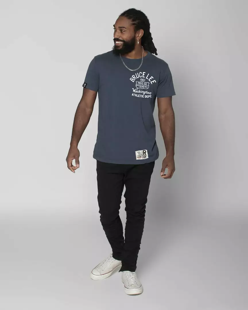 SPORT AND ICON Bruce Lee Athletic Dept. Navy Tee 10 SPORT AND ICON Bruce Lee Athletic Dept. Navy Tee
