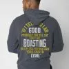 Bruce Lee Boast Quote Navy Hoody