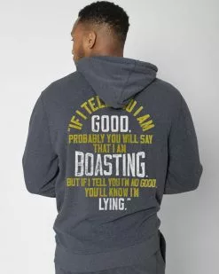 Bruce Lee Boast Quote Navy Hoody