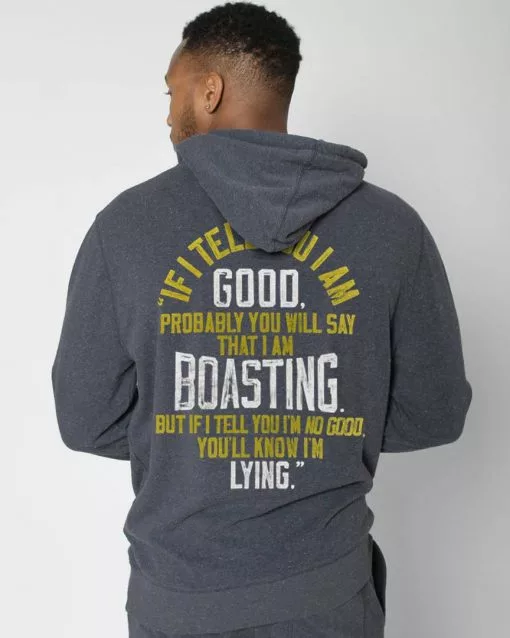 Bruce Lee Boast Quote Navy Hoody