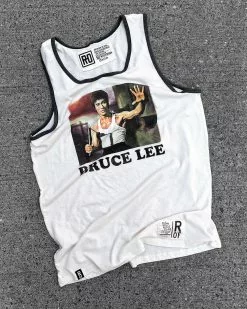 NEW ARRIVALS Bruce Lee Photo Vintage White Tank