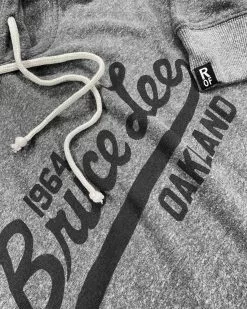 Bruce Lee Script Grey Pullover Hoody