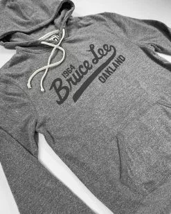 Bruce Lee Script Grey Pullover Hoody