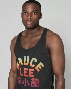 SPORT AND ICON Bruce Lee Sunset Black Tank