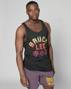 SPORT AND ICON Bruce Lee Sunset Black Tank