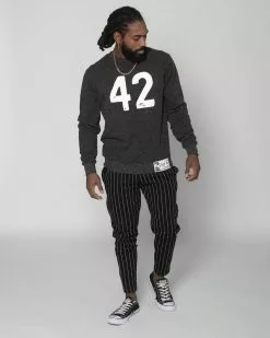 Jackie Robinson 42 Black Sweatshirt SPORT AND ICON