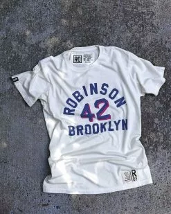 Jackie Robinson #42 Brooklyn White Tee