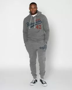 Jackie Robinson #42 Classic Grey PO Hoody SPORT AND ICON