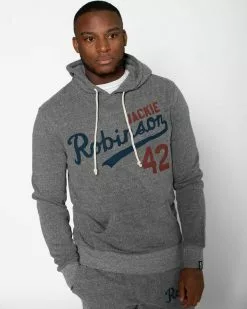 Jackie Robinson #42 Classic Grey PO Hoody SPORT AND ICON