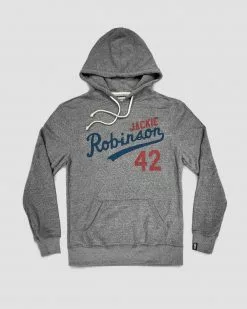 Jackie Robinson #42 Classic Grey PO Hoody SPORT AND ICON