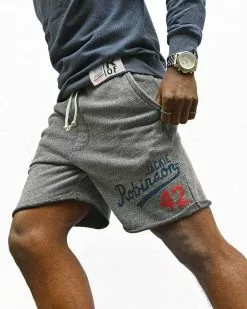 SPORT AND ICON Jackie Robinson #42 Classic Grey Shorts