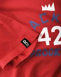 NEW ARRIVALS Jackie Robinson #42 Crown Red Tee