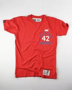 NEW ARRIVALS Jackie Robinson #42 Crown Red Tee