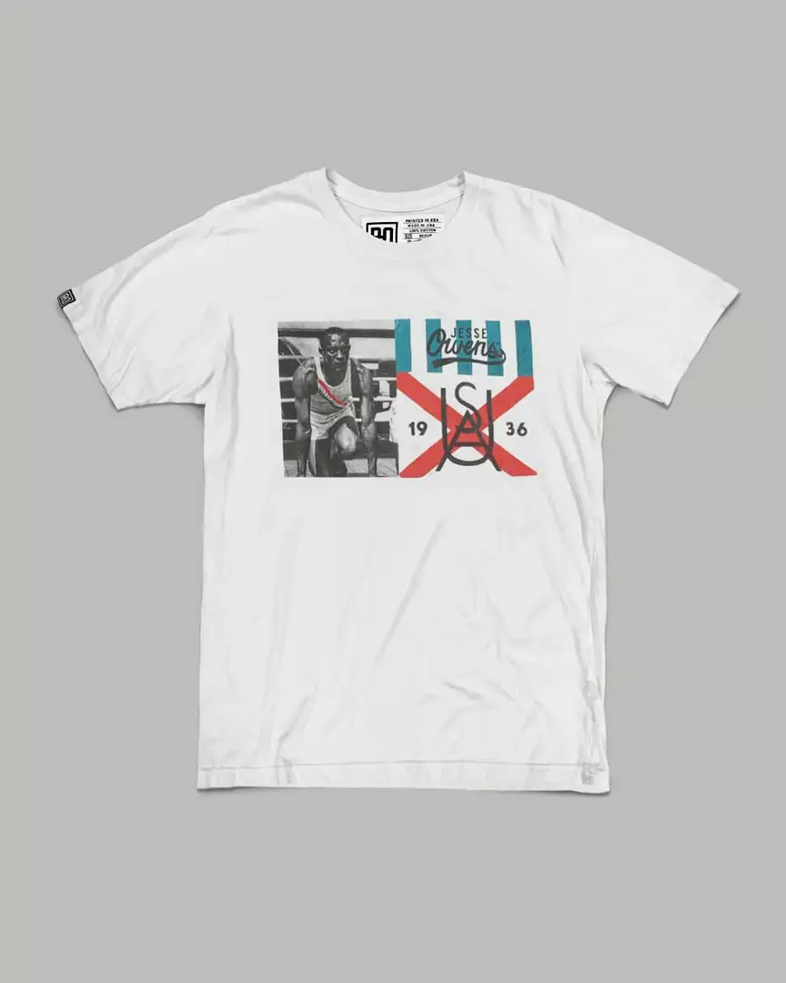 Jesse Owens 1936 Vintage White Tee 9 Jesse Owens 1936 Vintage White Tee