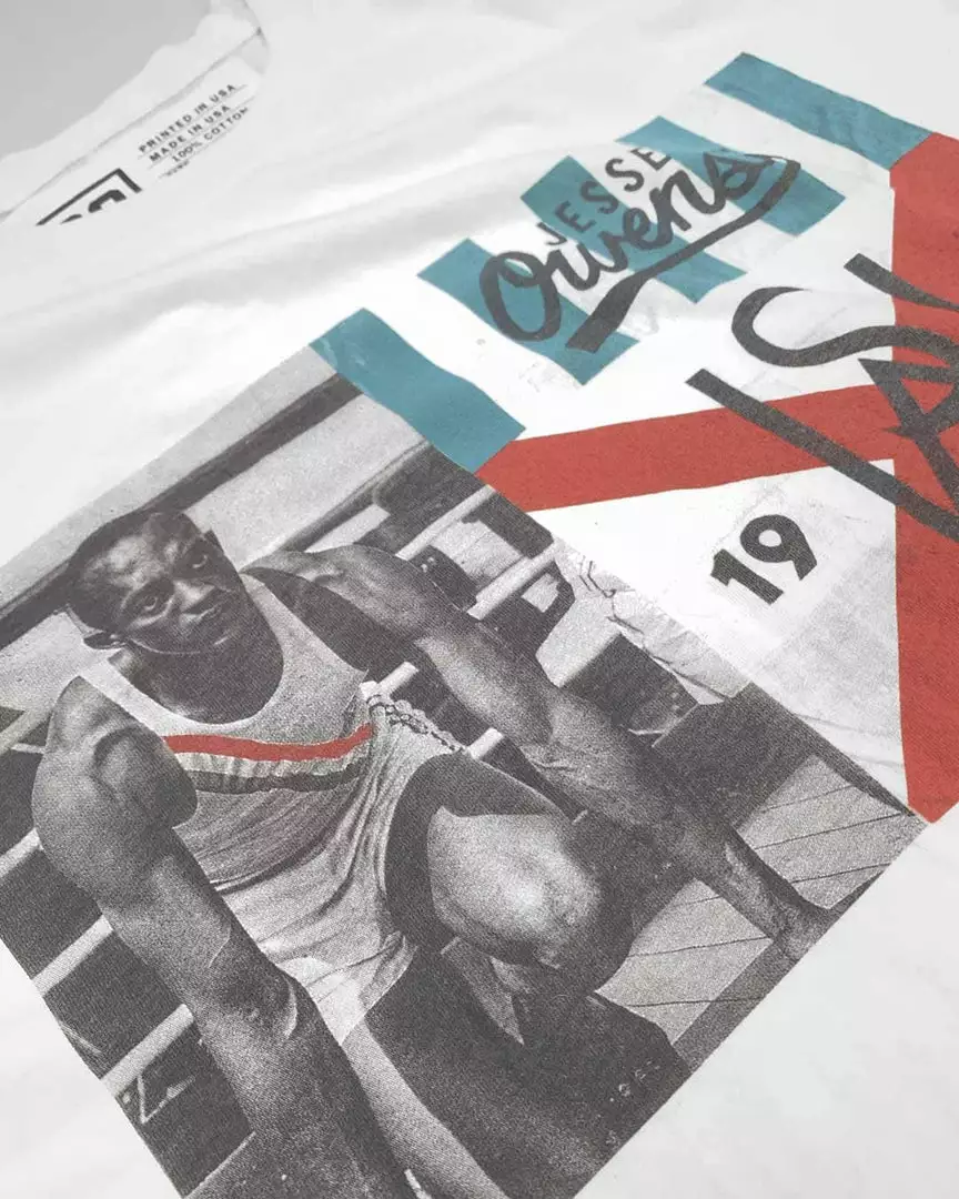 Jesse Owens 1936 Vintage White Tee 6 Jesse Owens 1936 Vintage White Tee