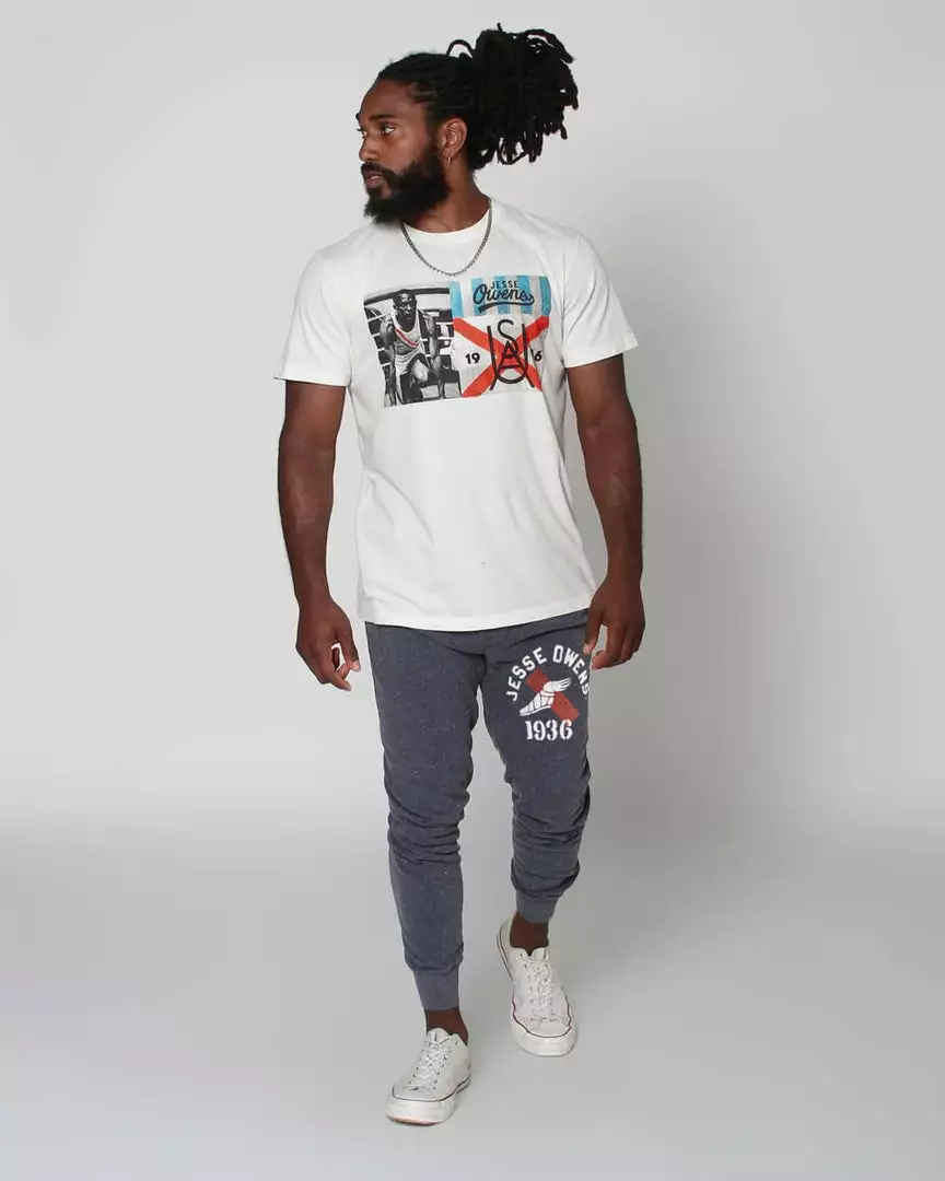 Jesse Owens 1936 Vintage White Tee 7 Jesse Owens 1936 Vintage White Tee
