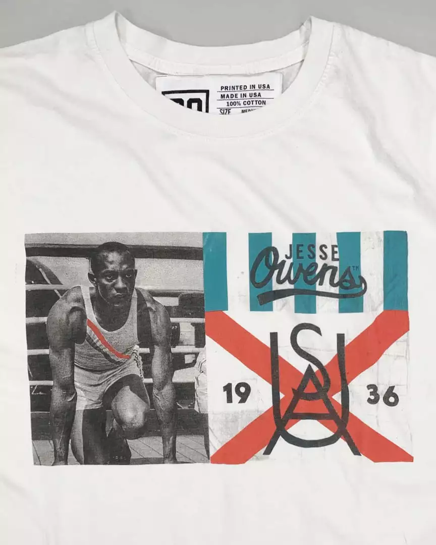 Jesse Owens 1936 Vintage White Tee 5 Jesse Owens 1936 Vintage White Tee