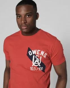 SPORT AND ICON Jesse Owens Ground Breakers Red Tee