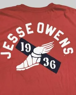 SPORT AND ICON Jesse Owens Ground Breakers Red Tee