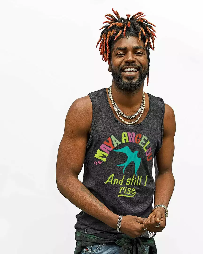 SPORT AND ICON Maya Angelou And Still I Rise Black Tank 3 SPORT AND ICON Maya Angelou And Still I Rise Black Tank