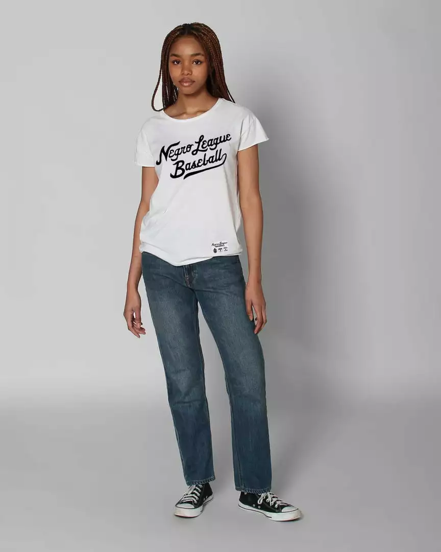 NLB Negro League Baseball Script Women's Tee SPORT AND ICON 7 NLB Negro League Baseball Script Women's Tee SPORT AND ICON