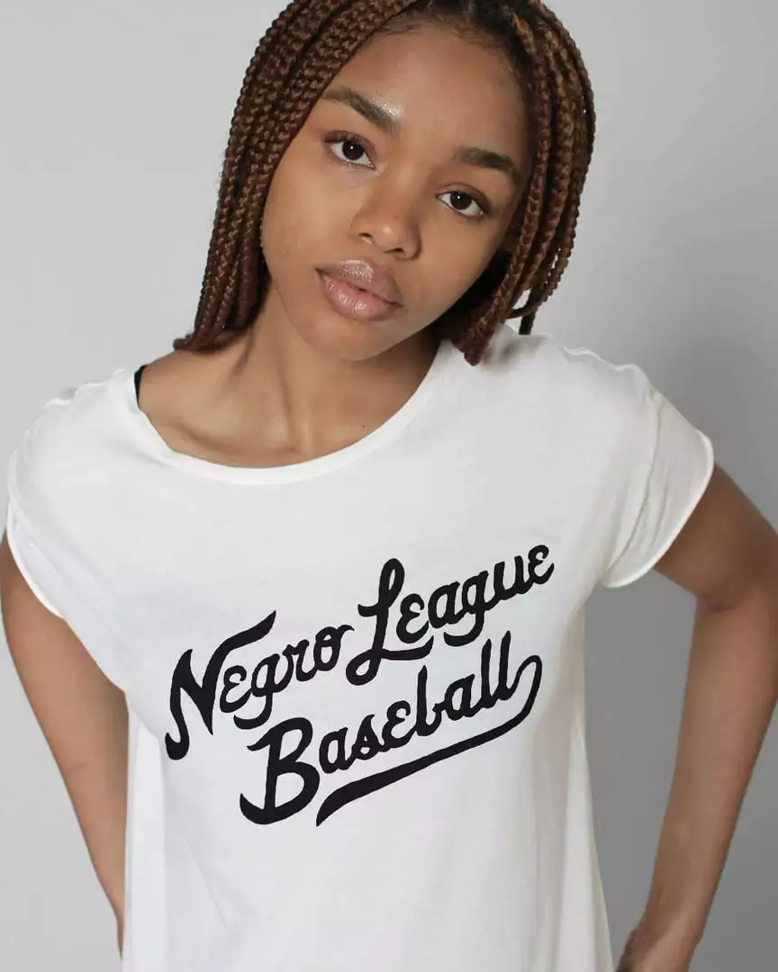 NLB Negro League Baseball Script Women's Tee SPORT AND ICON 4 NLB Negro League Baseball Script Women's Tee SPORT AND ICON