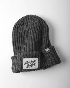 NLB Script Chunky Knit Grey Beanie