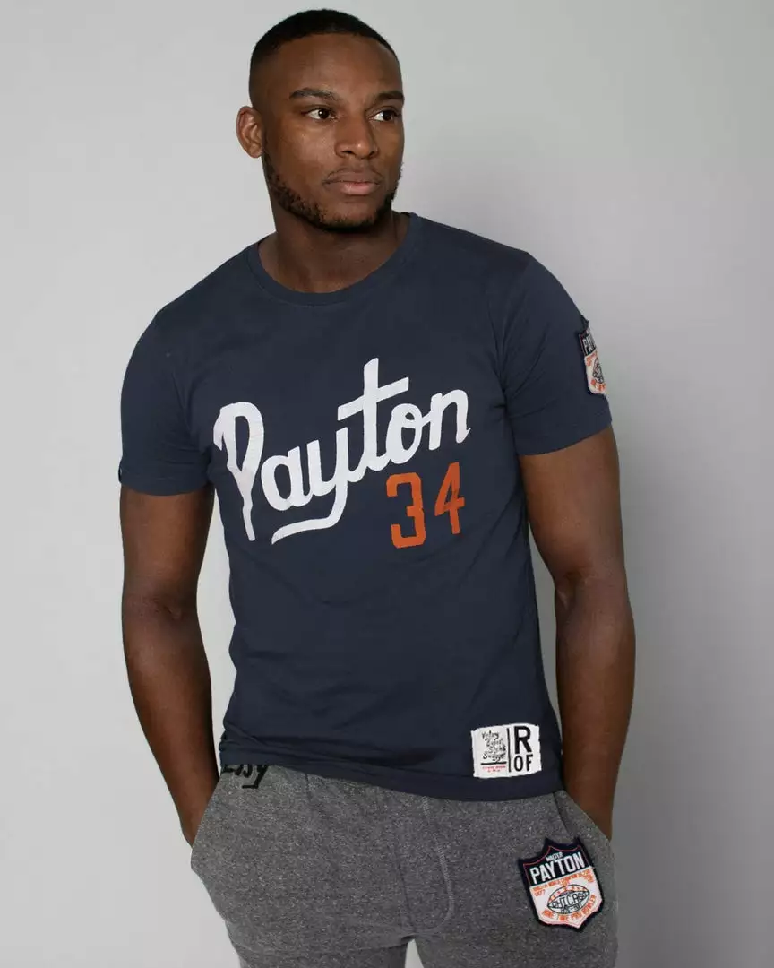 Walter Payton Payton Script Navy Tee 3 Walter Payton Payton Script Navy Tee