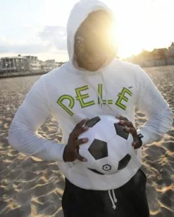 NEW ARRIVALS Pelé Brasil #10 Ivory Pullover Hoody